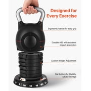 KFFKFF Adjustable Kettlebell with 7 Weight Options (3.5 to 22.5 lbs), Crafted from Die-Cast Aluminum and ABS, Ideal for Grip Strength, Full-Body Exercises, and Cross-Training