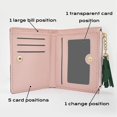 thumbnail image 4 of Ladies Zipper Wallet, Small Purse with Metal Snap Button, Leather Wallet for Women with Coin Bag, Multifunction Ladies Bifold Wallets, Credit Card Holder Wallet for Girls (Green), 4 of 5