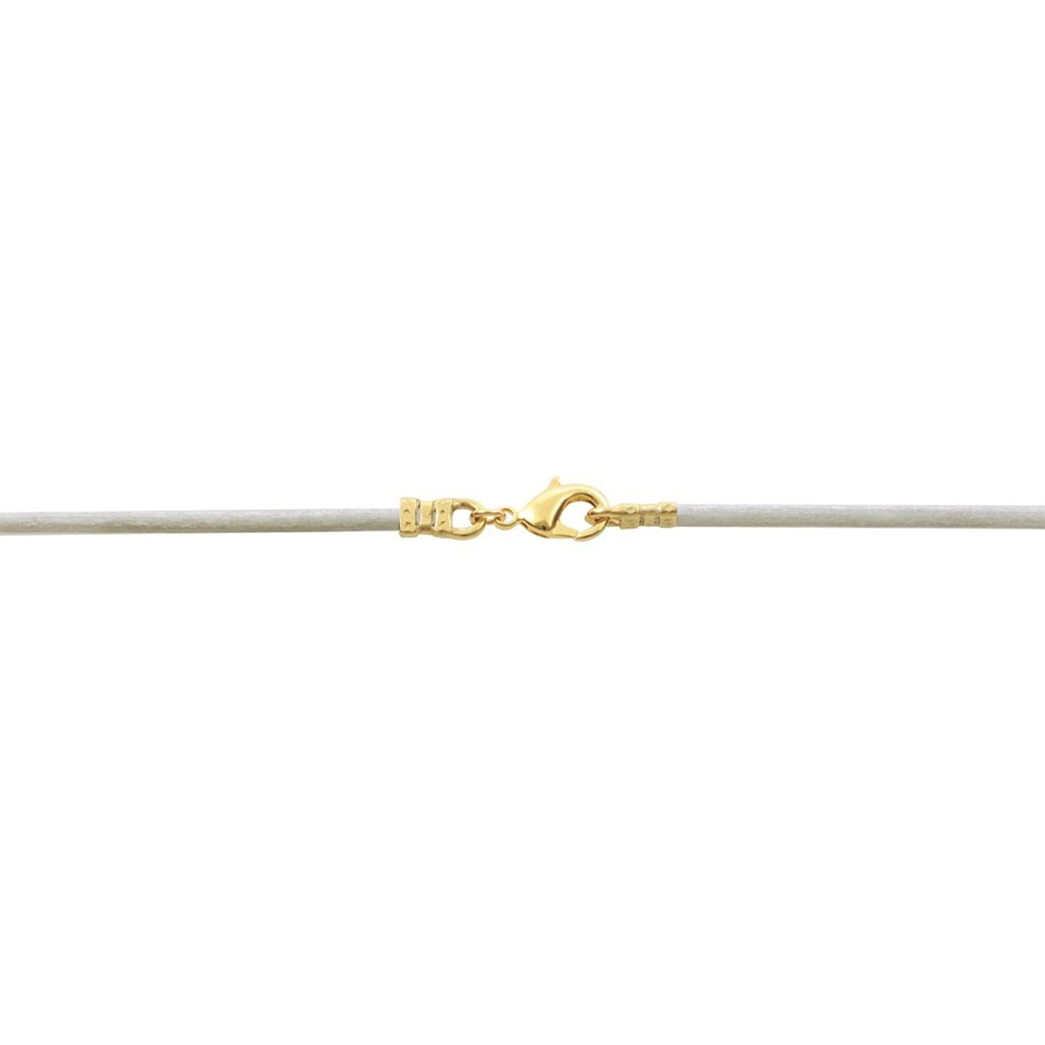 Gold Plated 1.8mm Fine White Leather Cord Necklace