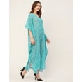 thumbnail image 3 of Moomaya Kimono Sleeves V Neck Kaftan Printed Rayon - Women's Elegant Kaftan, 3 of 9