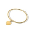 thumbnail image 2 of Gem & Harmony 14K Yellow Gold Heart Dangle Bangle Bracelet for Women, 2 of 6