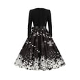 thumbnail image 4 of LilyLLL Womens Christmas Xmas Evening Party Long Sleeve V Neck Rockabilly Swing Dress, 4 of 4