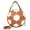 Brown, variant on Football Shaped Cross Body Bag Round Soccer Ball Handbags PU Leather Shoulder Purse Satchels for Women