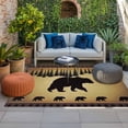 thumbnail image 2 of Black Bear Outdoor Rug for Patio/Deck/Porch, Non-Slip Large Area Rug 5 x 8 Ft, Vintage Animals Farmhouse Pine Brown Forest Indoor Outdoor Rugs Washable Area Rugs, Reversible Camping Rug Carpet Runner, 2 of 8