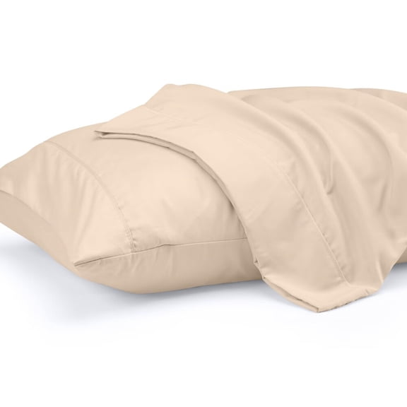 Microfiber Queen Bed Pillowcases 2 Pack,Super Soft Bed Pillow Covers Envelope Closure,Wrinkle,Fade and Stain Resistant,19x28,Light Beige