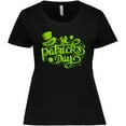 thumbnail image 3 of Inktastic St. Patrick's Day Hand Lettering with Green Top Hat Women's Plus Size T-Shirt, 3 of 5