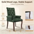 thumbnail image 6 of PAPROOS Upholstered Dining Chairs Set of 4, Chenille Dining Room Chairs with Arms, Button-Tufted Back, Nailhead Trim and Solid Wood Legs, Modern Farmhouse Kitchen Chairs, Olive Green, 6 of 9