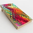 thumbnail image 2 of Skin Decals Vinyl Wrap for Cornhole Game Board Bag Toss (2xpcs.) / Colorful Pattern Stained Glass, 2 of 3