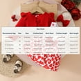 thumbnail image 3 of BRGZLK Girls Ruffle Long Sleeve Dress Cute Round Neck Heart Printed Bow Cotton Cardigan Set Spring Autumn Clothes Outfits with Headband Red 18-24 Months, 3 of 5