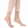 thumbnail image 3 of 10 Pairs Women's Silky Anti-Slip Cotton Sole Sheer Ankle High Tights Hosiery Socks Reinforced Toe 10 Pairs Women's Ankle High Sheer Socks, 3 of 9