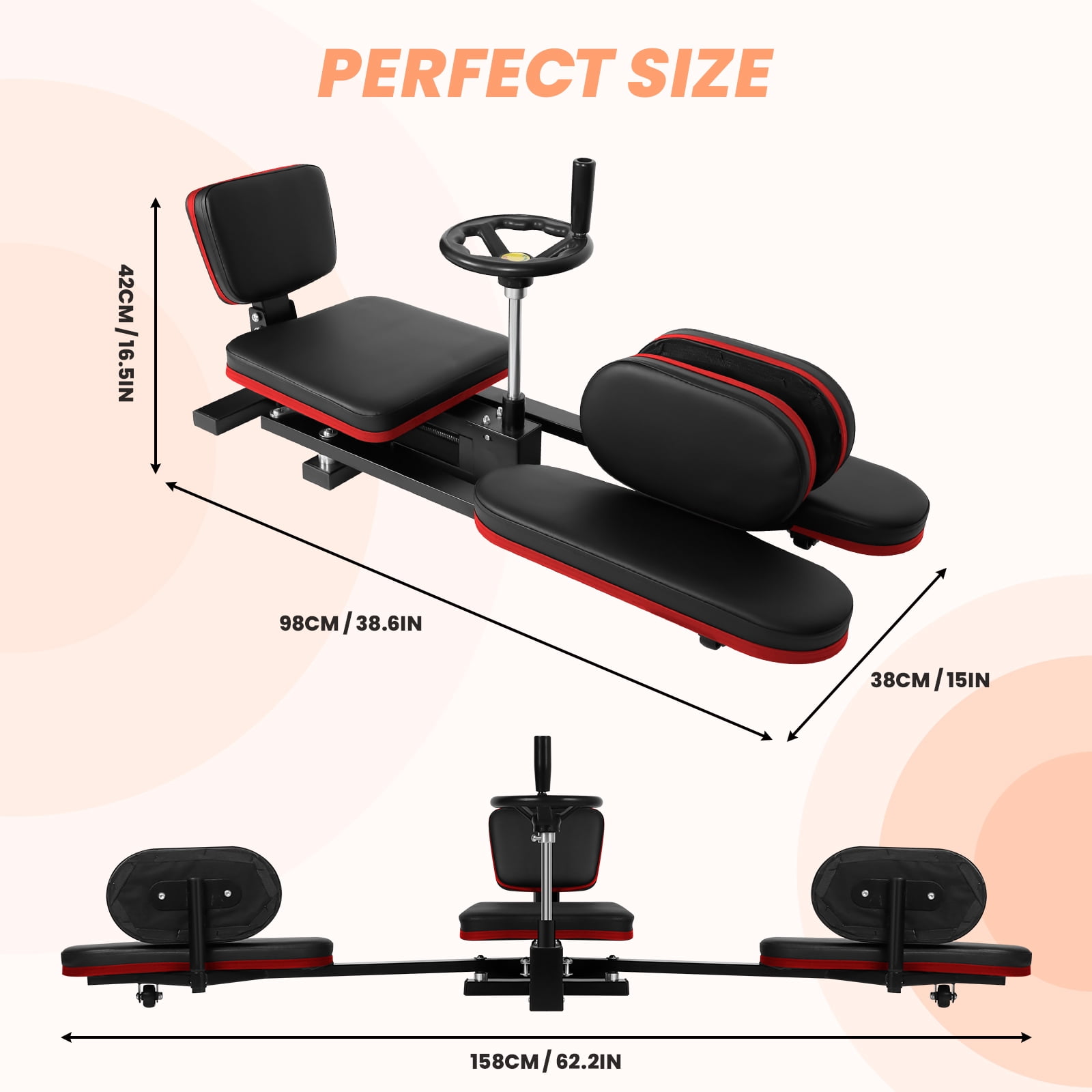 500LBS Leg Stretch Machine,Steel Frame Equipment Splits Machine,Leg Stretching Training Machine with  360°Rotating Hand Wheel, for Yoga, Ballet, Fitness, Splits Training