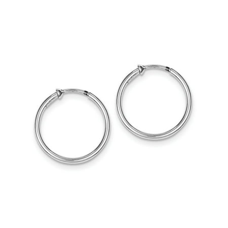 Gemaffair 925 Sterling Silver Round Clip On Hoop Earrings 24mm 925 Sterling Silver Round Clip On Hoop Earrings 24mm