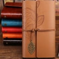 thumbnail image 3 of Leather Writing Journal Notebook Travel Writing Retro Pendants Classic Embossed Vintage Leather Notebook Creative Gifts, 3 of 9