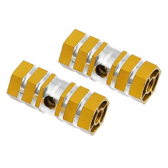 Motoforti 2 Pcs Bike Pegs for MX MTB Hexagon Rear Foot Pegs Aluminum Alloy Yellow