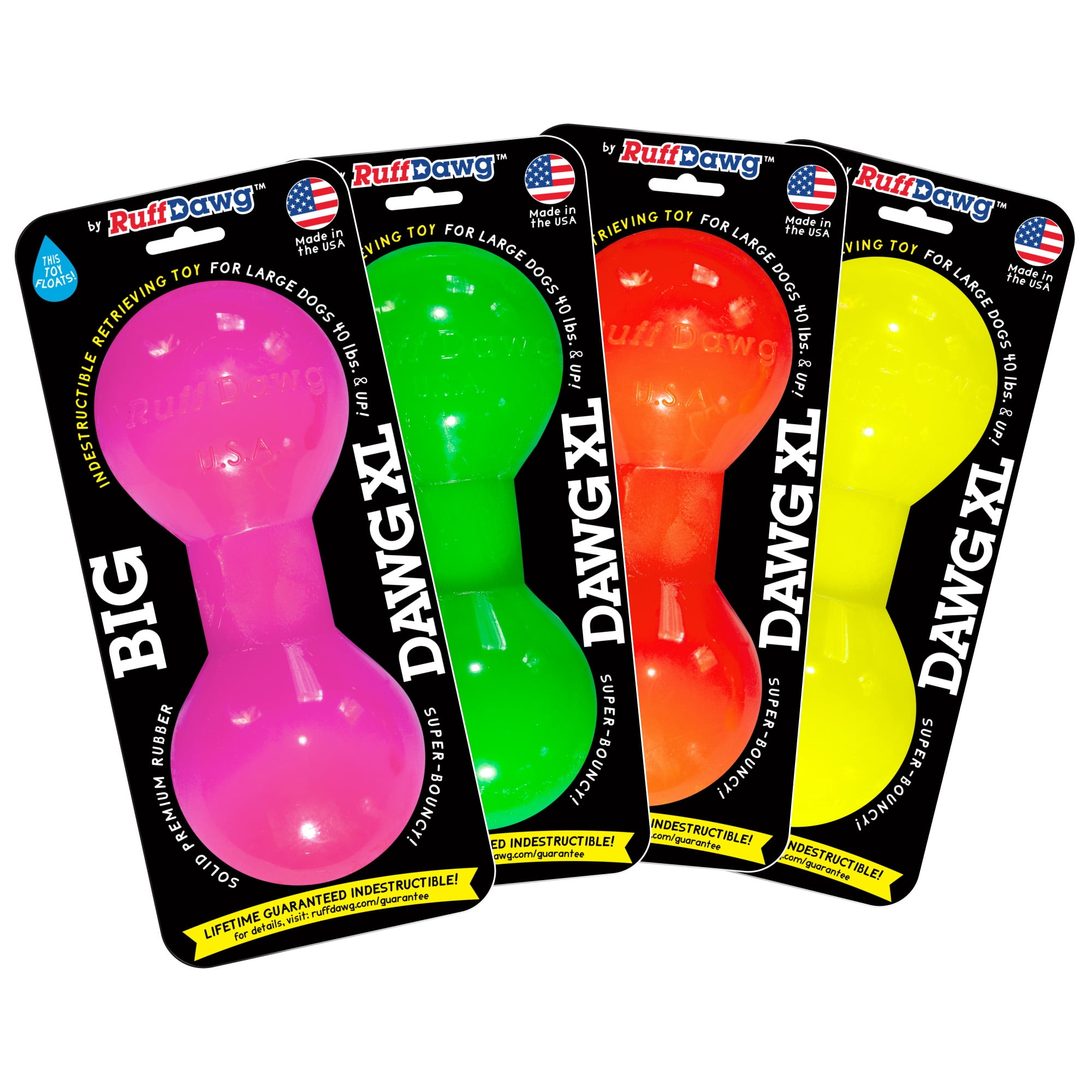 Ruff Dawg Big Dawg XL Indestrutible Retrieving Rubber Dog Toy, Color Varies