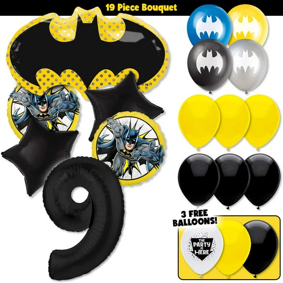 Batman Symbol Deluxe Balloon Bouquet Kit