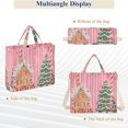thumbnail image 6 of FORMRS Womens Corduroy Tote Bag Crossbody Shoulder Handbag with Pocket, Brown Gingerbread House, 6 of 7