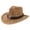 008#Khaki, variant on Unisex Hollow‑Woven Straw Cowboy Hat, Wide Bendable Brim Breathable Sun Hat for Summer Beach Vacation Outdoor Activities