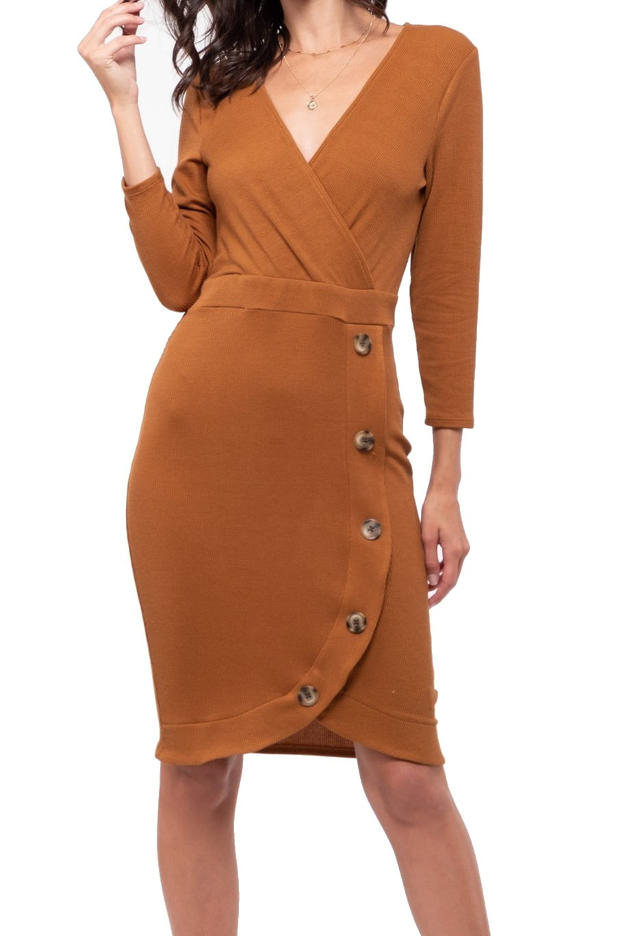 cognac sweater dress