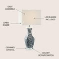 thumbnail image 6 of JONATHAN Y May 28" Ceramic/Crystal LED Table Lamp, Blue/White, JYL5046A, 6 of 7