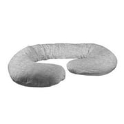 Betty Dain Stretch Jersey Pregnancy / Maternity Pillowcase C-Shape Compatible, Pillowcase Replacement,100% Cotton Stretch Jersey, Dual Zippers, Stretch Fabric, Machine Washable, 60 x 25 in., Gray