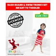 thumbnail image 2 of Sesame Street Elmo Toddler Boys Rash Guard and Swim Trunks Outfit Set Infant to Toddler, 2 of 5