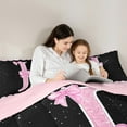 thumbnail image 5 of Manfei Kawaii Bow Bowknot Bedding Comforter Set,Pink Sequin Print Twin Comforter Sets,First Letter J Bedding Set For Girls,Super Cozy Room Decor Reversible,2-Piece, 5 of 8