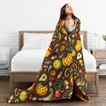 thumbnail image 5 of Fall Blanket for Women Men, Cute Autumn Themed Design Printed Throw Blankets for Teens Adults Lap, Couch Bed, Warm Soft Cozy Blanket, 60"x 80", 5 of 6