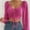 Rose Red, variant on Women Tops Puff Sleeve Sexy Close-Fitting Drawstring V-neck Hot Tee Shirts