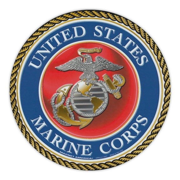 Round Magnet - United States Marine Corp - USMC Semper Fidelis Military - 5" Round
