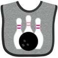 thumbnail image 3 of Inktastic Bowling Pins (pink) Girls Baby Bib, 3 of 4