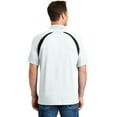 thumbnail image 2 of Sport-Tek T476 Mens Dry Zone Colorblock Raglan Polo T-Shirt, White & Black - Small, 2 of 6