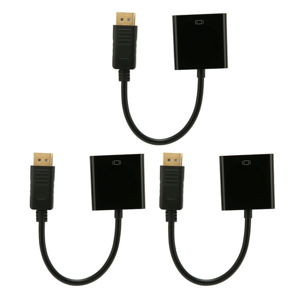 3pcs DisplayPort to DVI Adapter 4K HD 1080P Mini DP to DVI Adapter Cable for PC Laptop Computer HDTV Monitor Projector