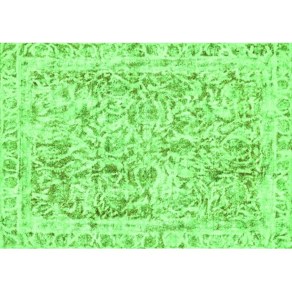Ahgly Company Indoor Rectangle Abstract Green Modern Area Rugs, 6' x 9'
