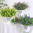 thumbnail image 5 of BESEW7 UV Resistant Artificial Outdoor Flowers 7-Head Eucalyptus Fake Roses Artificial Ferns for Outdoors Faux Flowers for Planters Porch Decor Purple, 5 of 5