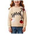 thumbnail image 3 of Gubotare Sweaters for Toddler Girls Girls Fall Sweaters Casual Crewneck Long Sleeve Knit Pullover Tops for Kids 18 24 Months (Beige,18-24 Months), 3 of 9
