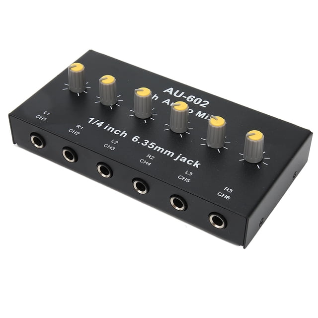 Mini Mezclador de sonido Bling Bling de 6 canales Mezclador estéreo de apariencia sorprendente