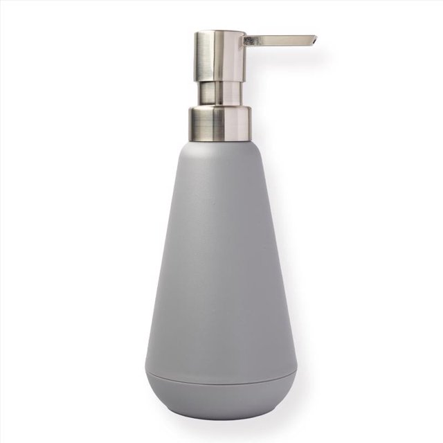 Bomba de jabón Sttelli Belize de plástico gris níquel cepillado de 23,2 cm