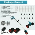 thumbnail image 7 of 24V 650W Electric Grass Trimmer Cordless W/2 Batteries, Lawn Mower Cordless Pruning Cutter Weed Wacker Garden Trimming Tool, 7 of 7