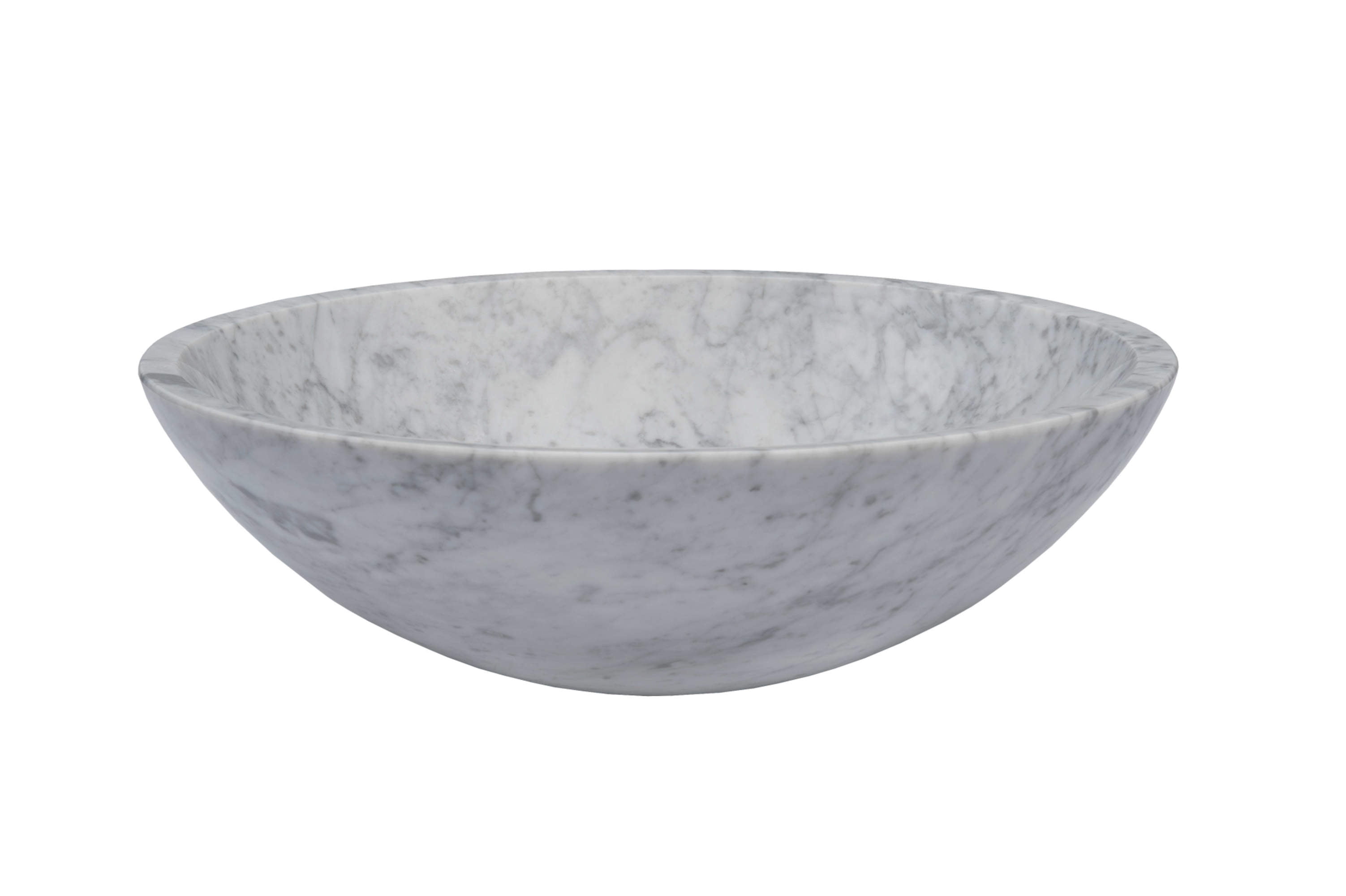 Miseno MNO-WC-BN Circular 17" Carrera Marble Bathroom Sink; Brushed Nickel Drain