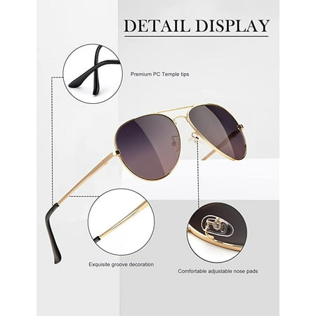 HENGOSEN Polarized Aviator Sunglasses for Men and Women, Premium Metal  Frame, Police Sun glasses with UV 400 Protection