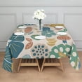 thumbnail image 3 of Beige Pioneer Flower and Leaf Pattern Square Tablecloth,Waterproof Square Table Cover,Wipeable Spillproof Washable Table Cover for Home Kitchen Party Decor 60"x60"(152x152cm), 3 of 6