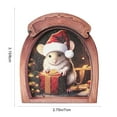 thumbnail image 3 of Linnome Wooden Mouse Hole Fridge Magnet Christmas Refrigerator Sticker Home Wall Ornament, 3 of 6
