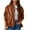 Brown, variant on Sokhug Womens Faux Leather Jacket Bomber Jacket Oversized Zipper Motorcycle Jacket, Black