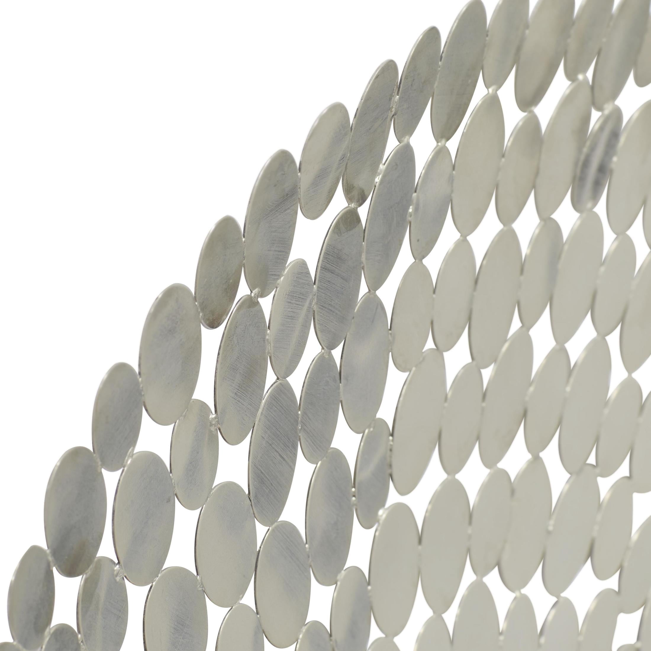 DecMode Silver Stainless Steel Metal Plate Wall Decor