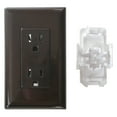 thumbnail image 3 of Diamond Group by Valterra DG15BRVP Decor Receptacle with Cover - 15A, 125V, Brown, 3 of 3