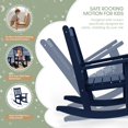 thumbnail image 6 of WestinTrends Malibu 3-Piece Kids Outdoor Rocking Chairs Set With Kids Square Side Table, Navy Blue, 6 of 14
