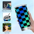 thumbnail image 5 of 20 Oz Stainless Steel Vacuum Insulated Tumbler Colorful Gradient Checkered Coffee Cup with Lids and Straw Double Wall Water Travel Mug for Hot and Cold Drinks for Home Office, 5 of 5