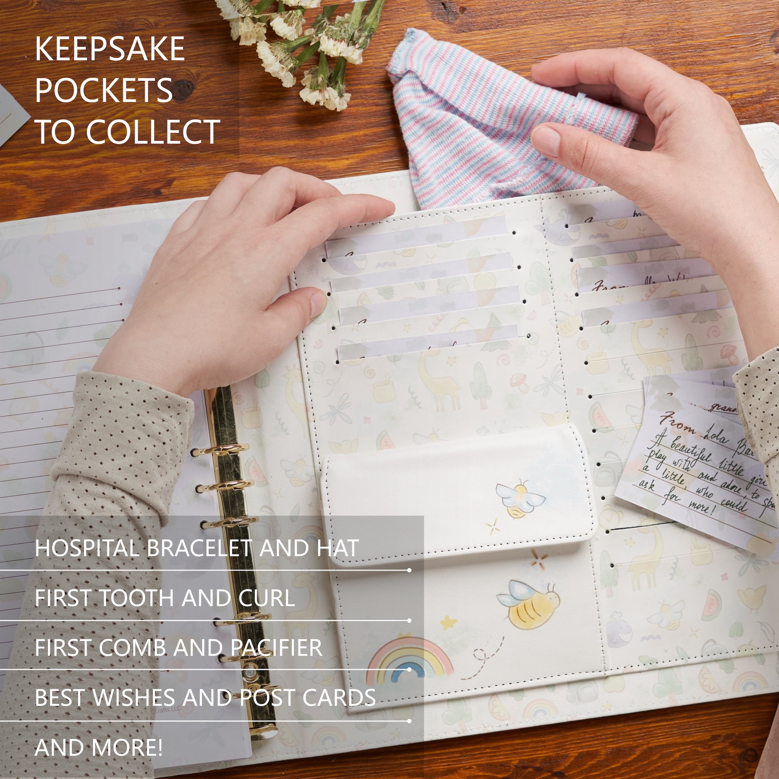 Leather-Bound Baby Memory Book - Loose-Leaf Baby Scrapbook Album - Beautiful Baby Gift Set