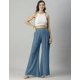 thumbnail image 4 of Moomaya Womens Solid Palazzo Pants, High Waist Ankle Length Wide Leg Trousers, 4 of 9